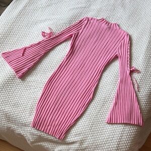 Fashion Nova Pink Ribbed Dress